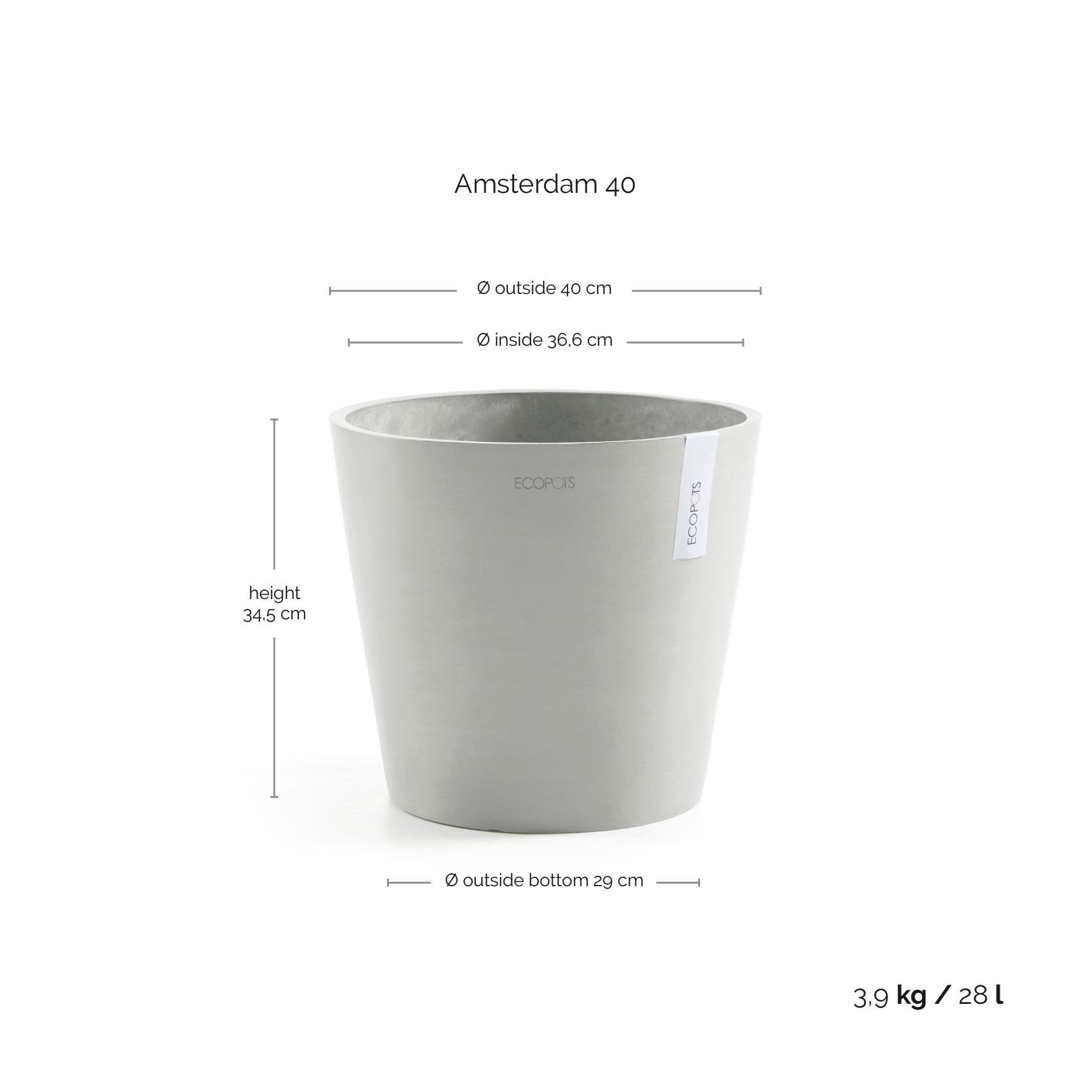 Ecopots-amsterdam-white-grey-40-cm-H35-cm