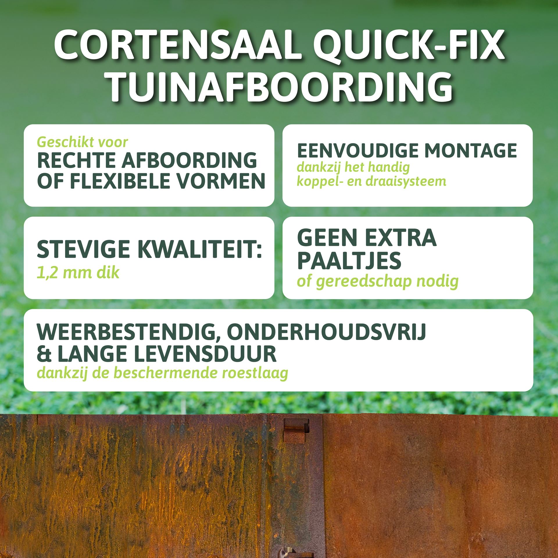 Borderrand-cortenstaal-100cm-H8cm-8cm-pin-16cm-dikte-1-2mm-Quick-fix