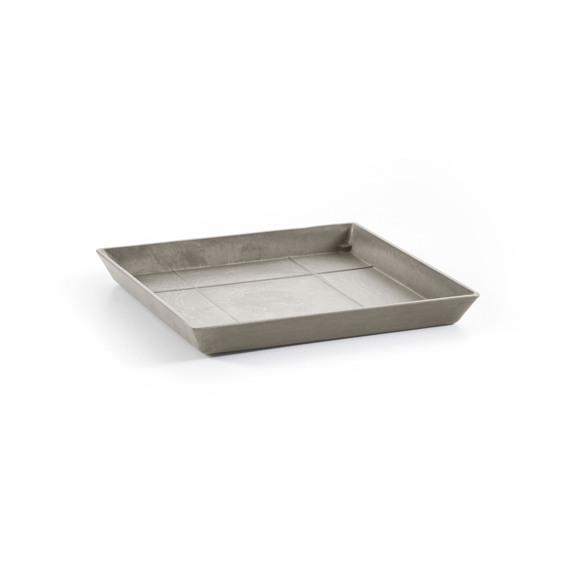 Ecopots Saucer Square - Taupe - 28 x H3 cm - Square taupe saucer with water reservoir