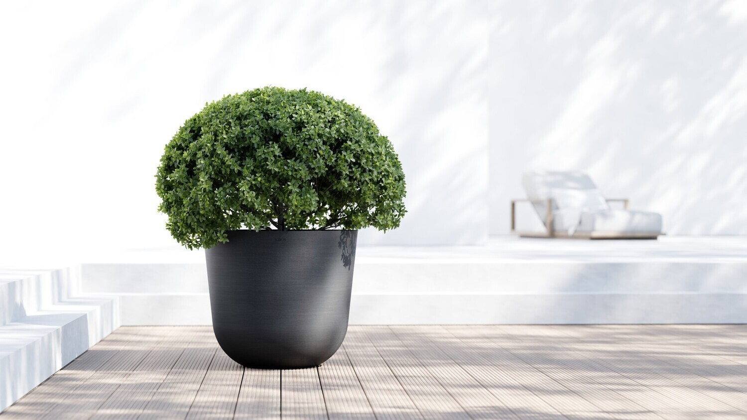 Ecopots flowerpot Oslo 75 - Round - Dark Grey - Ø75 x H65 cm