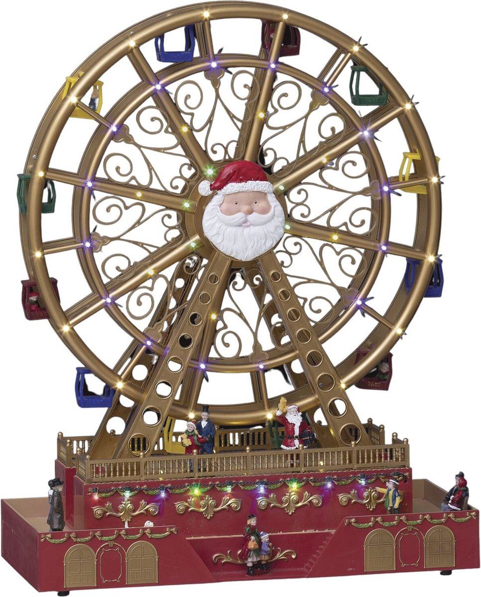 Fééric Lights and Christmas - Verlichte attractie "Xmas village big wheel reuzenrad" met animatie & muziek/geluid