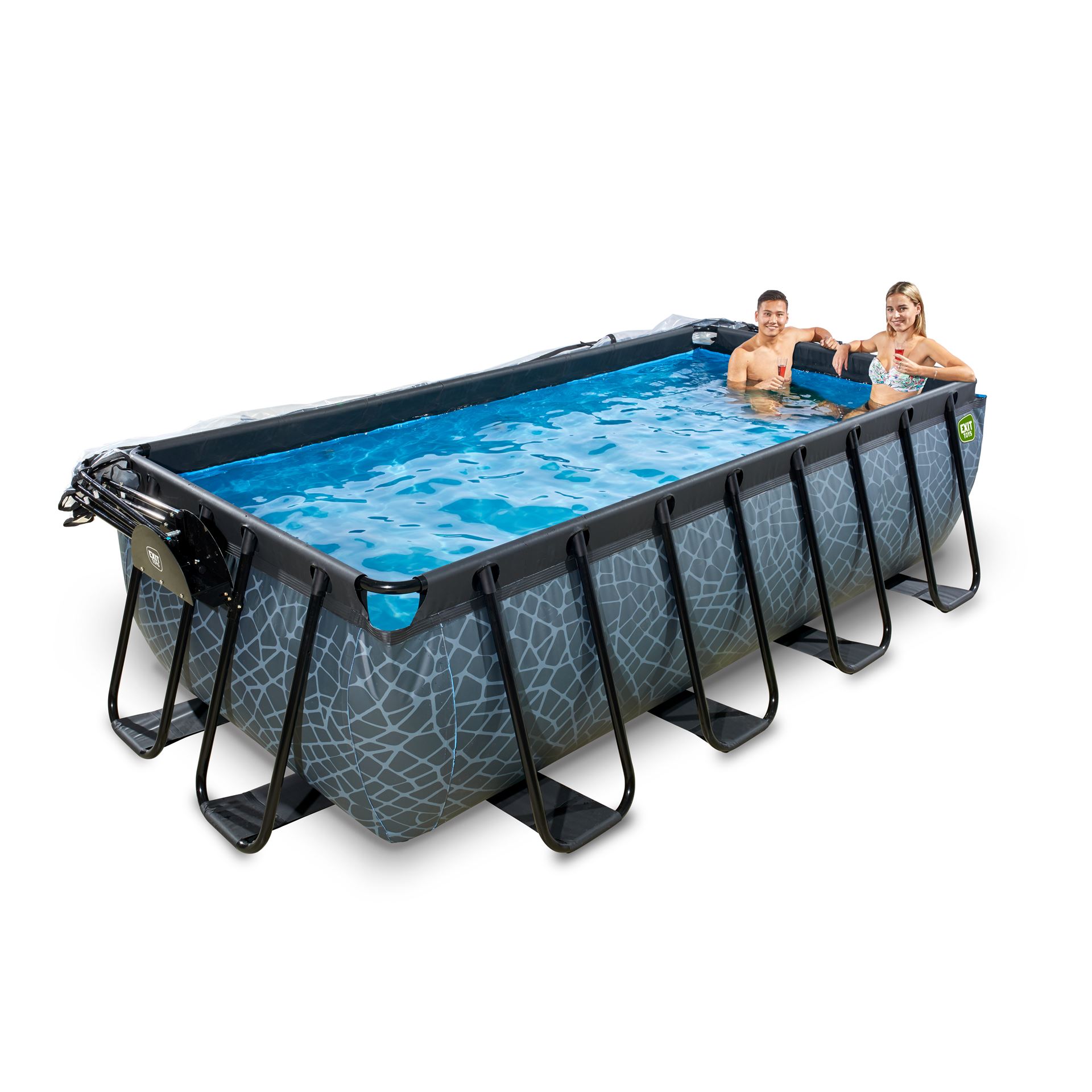 EXIT-Stone-zwembad-400x200x100cm-met-zandfilterpomp-en-overkapping-en-warmtepomp-grijs