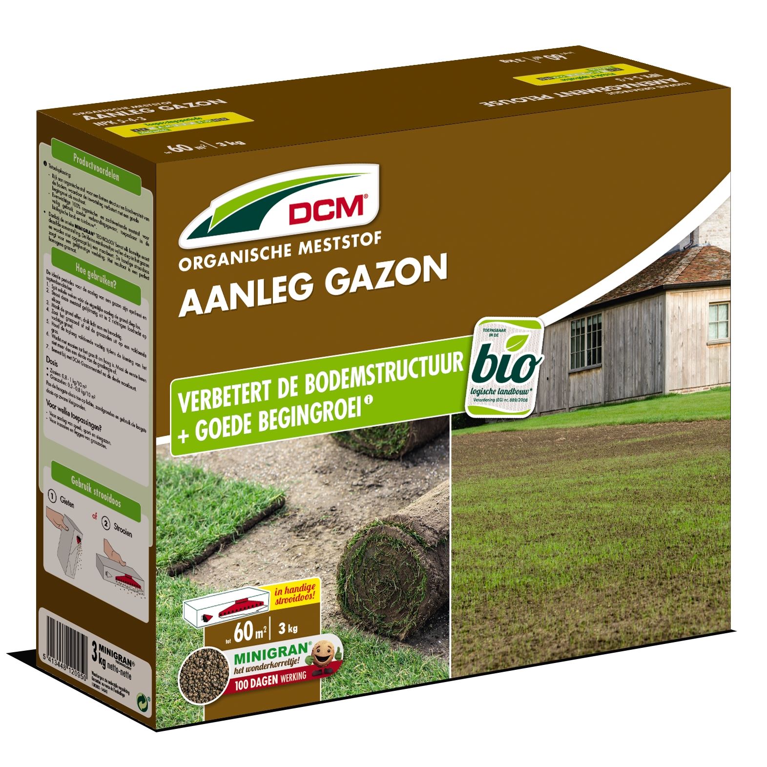 Gazonmeststof-bodemverbeteraar-aanleg-gazon-3kg-Bio-NPK-5-4-3