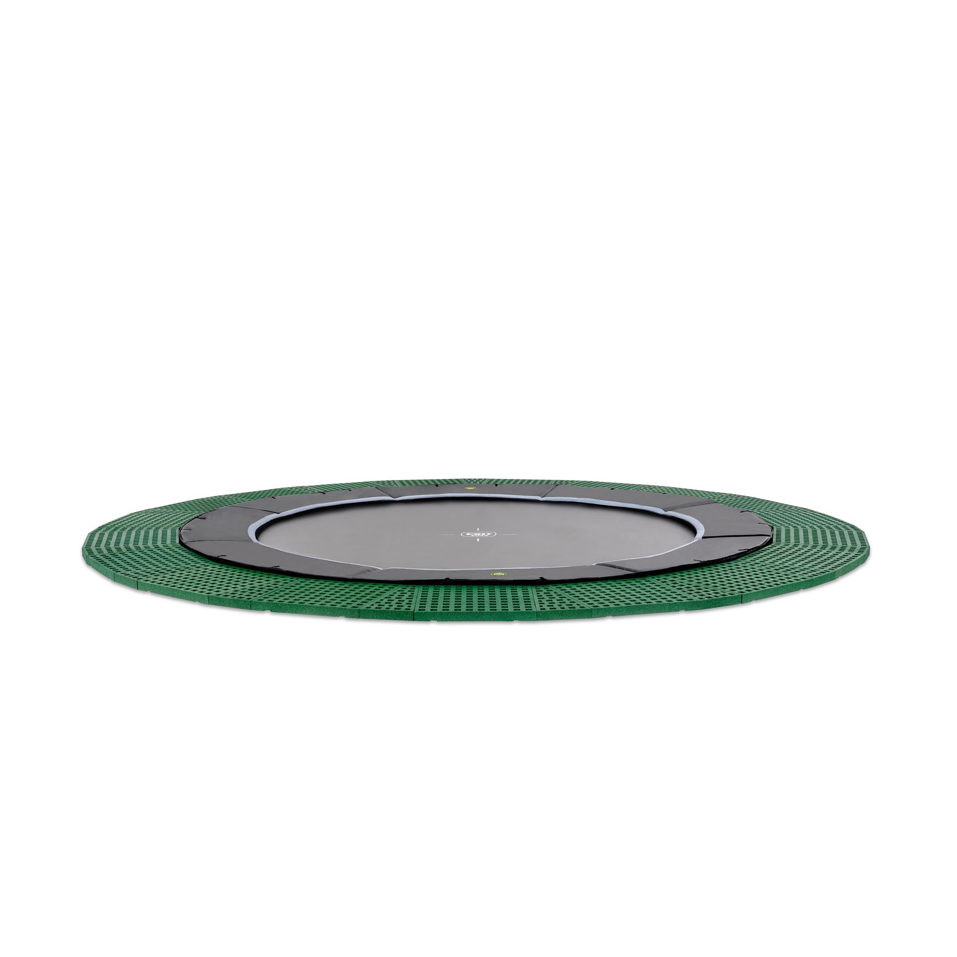 EXIT-Dynamic-groundlevel-trampoline-366cm-met-Freezone-veiligheidstegels-zwart