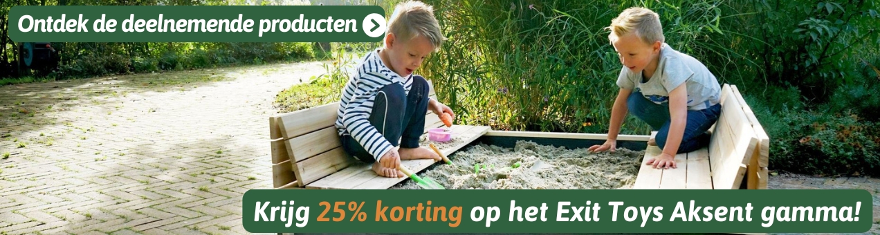 Banner exit toys aksent actie NL