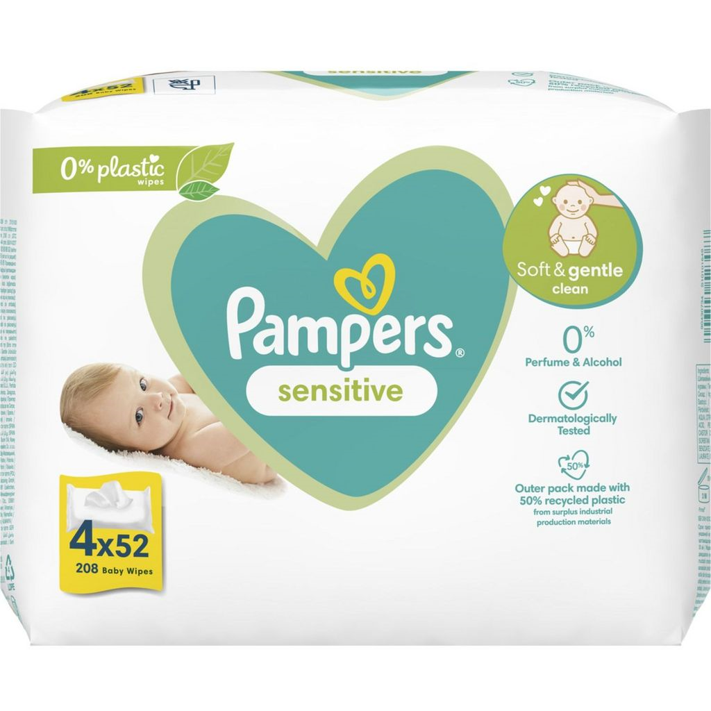 Pampers babydoekjes 4x52st sensitive