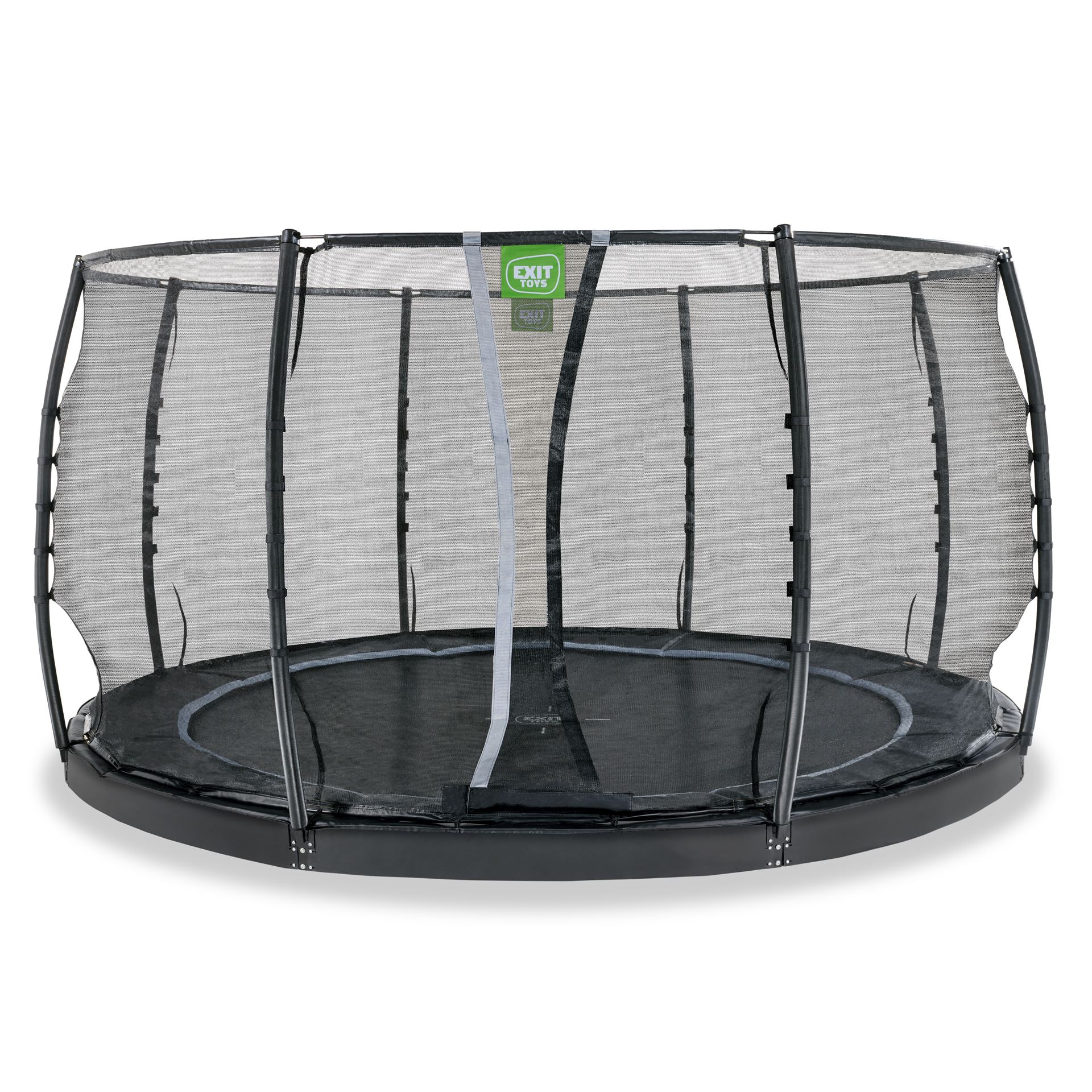 EXIT-Dynamic-groundlevel-trampoline-427cm-met-veiligheidsnet-zwart