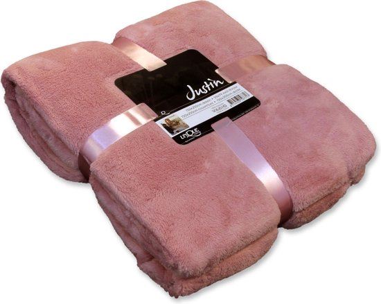 Fleece-Plaid-Justin-150x200cm-oud-roze-