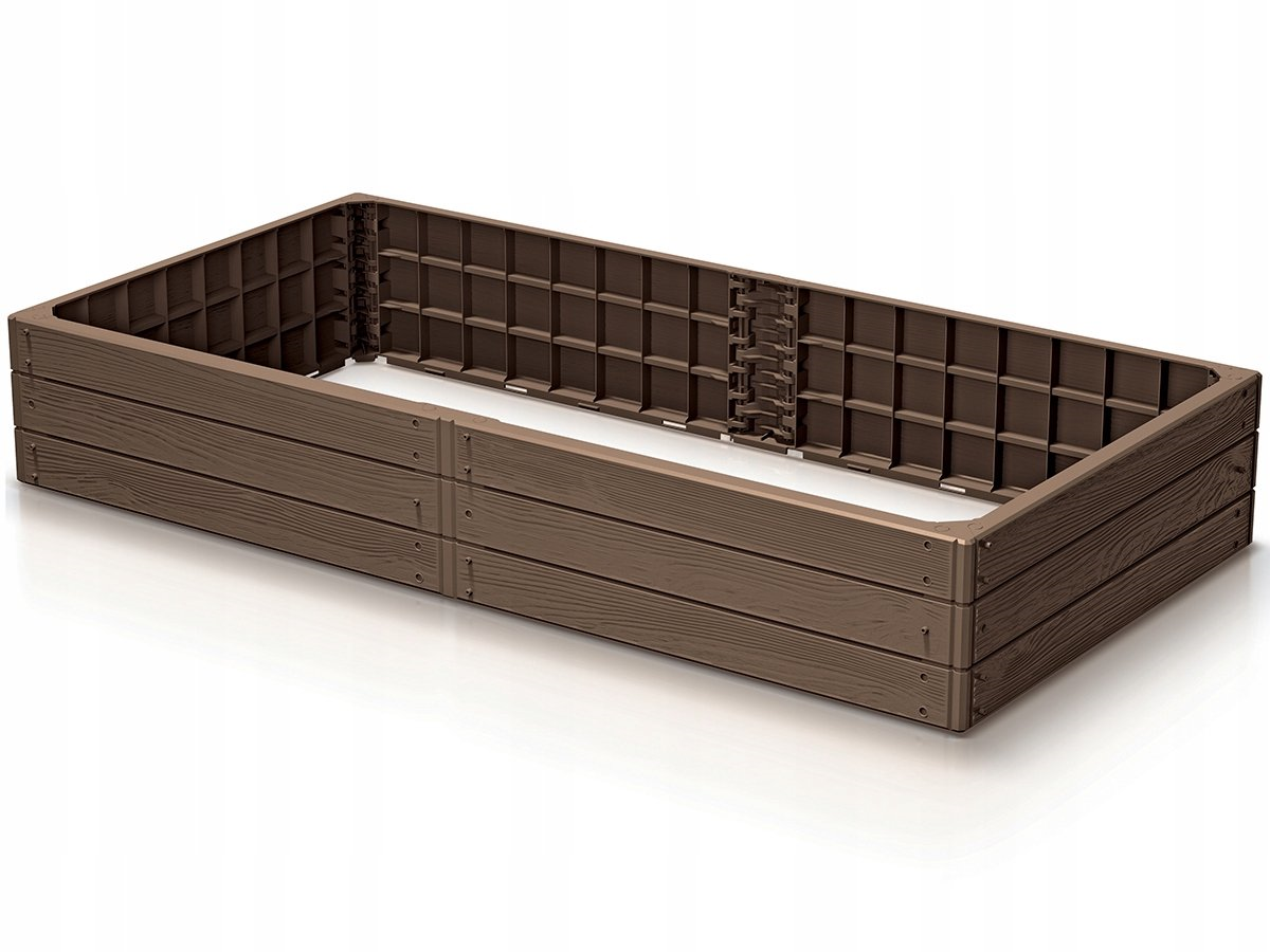 Raised Garden Tray for Vegetables and Flowers - 149 x 75 x 25 cm - Brown