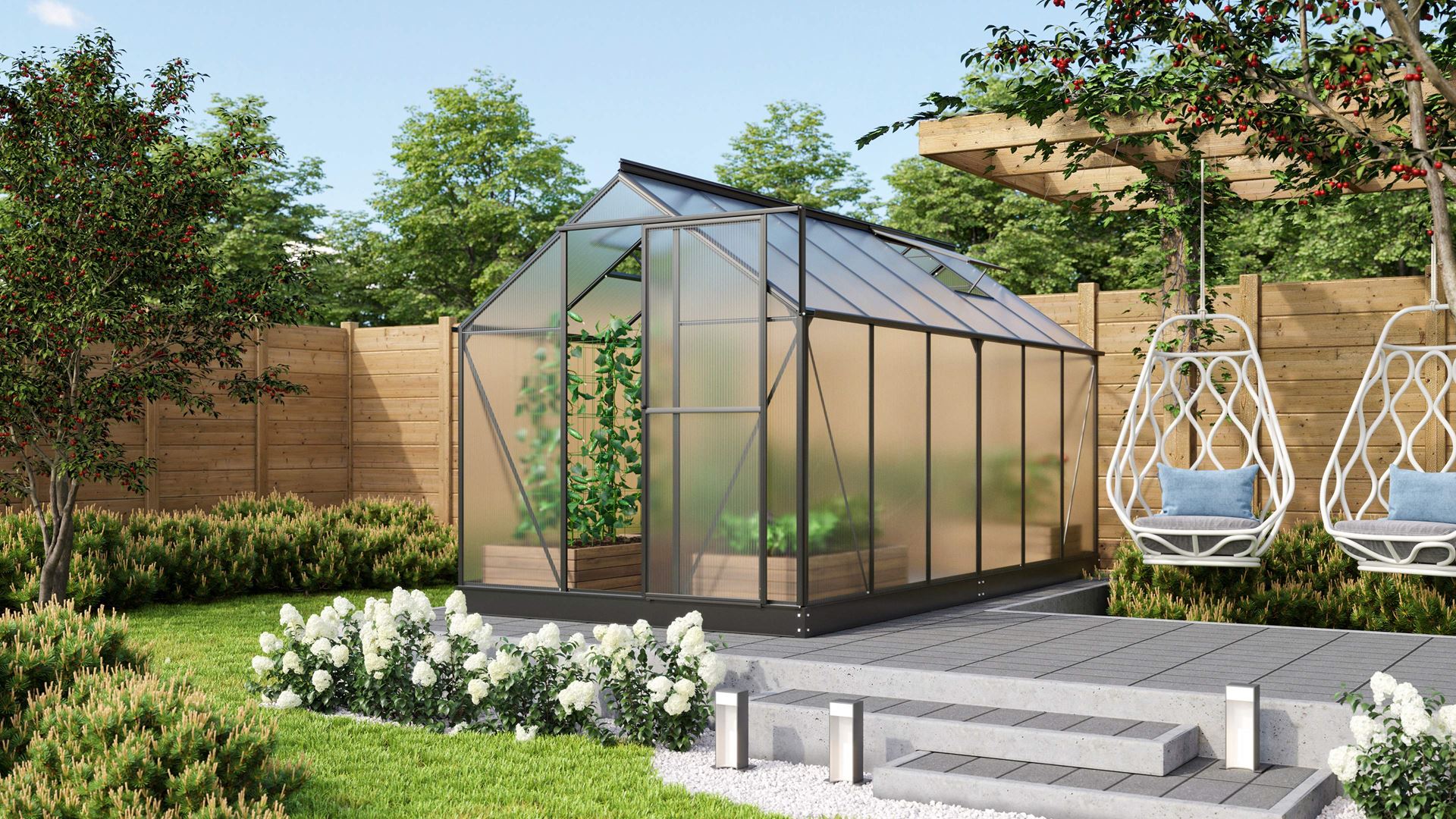 Triton-7500-HKP-4mm-zwart-Polycarbonaat-serre-Vrijstaand-B190-4-x-L376-5-x-H208-cm