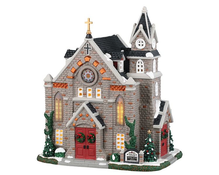 Lemax - 'St. Luke's Church' - Verlicht gebouw - Exclusief adapter (werkt ook op batterijen)