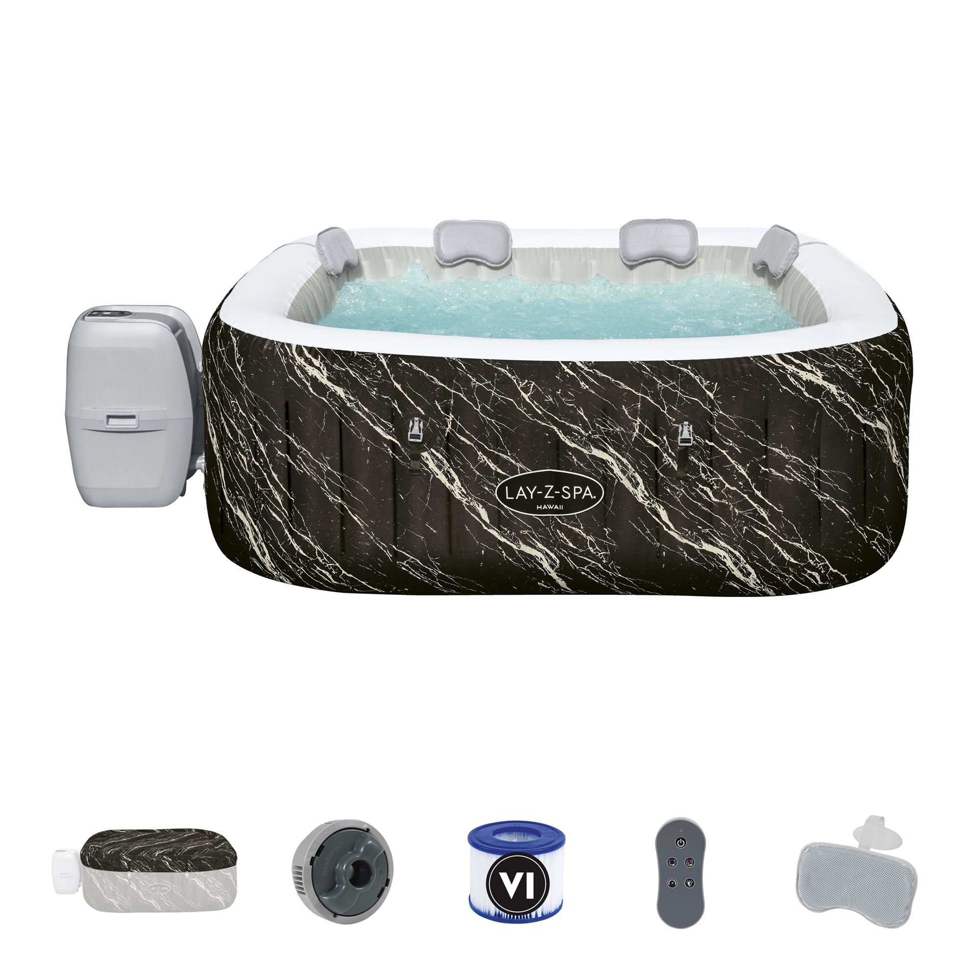 Lay-Z-Spa-71-x-71-x-26-1-80m-x-1-80m-x-66cm-Hawaii-Smart-Luxe-Airjet-6-Black-Marble