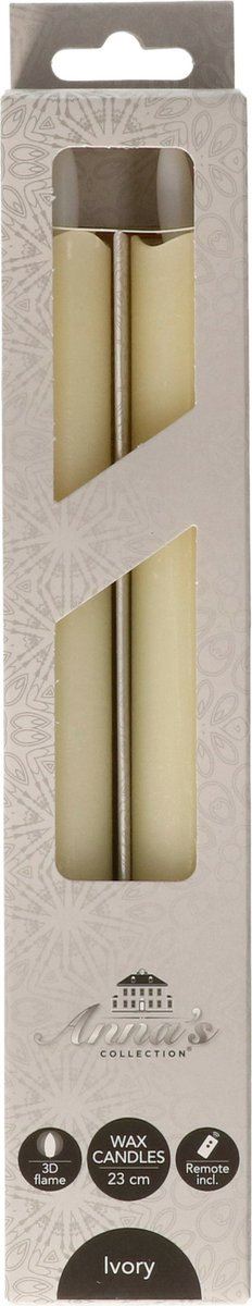 Dinerkaars-Rustiek-H23cm-2stuks-vlameffect-ivoor