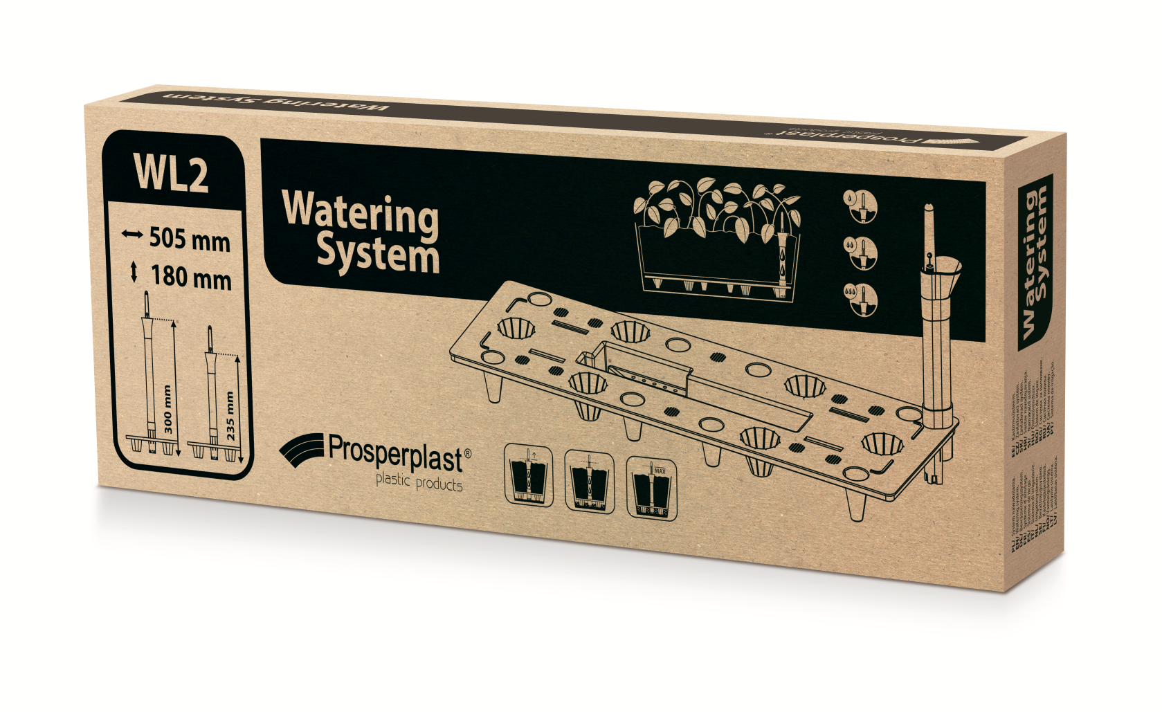 Prosperplast Watering System Long WL2 - Zwart - Voor langwerpige plantenbakken