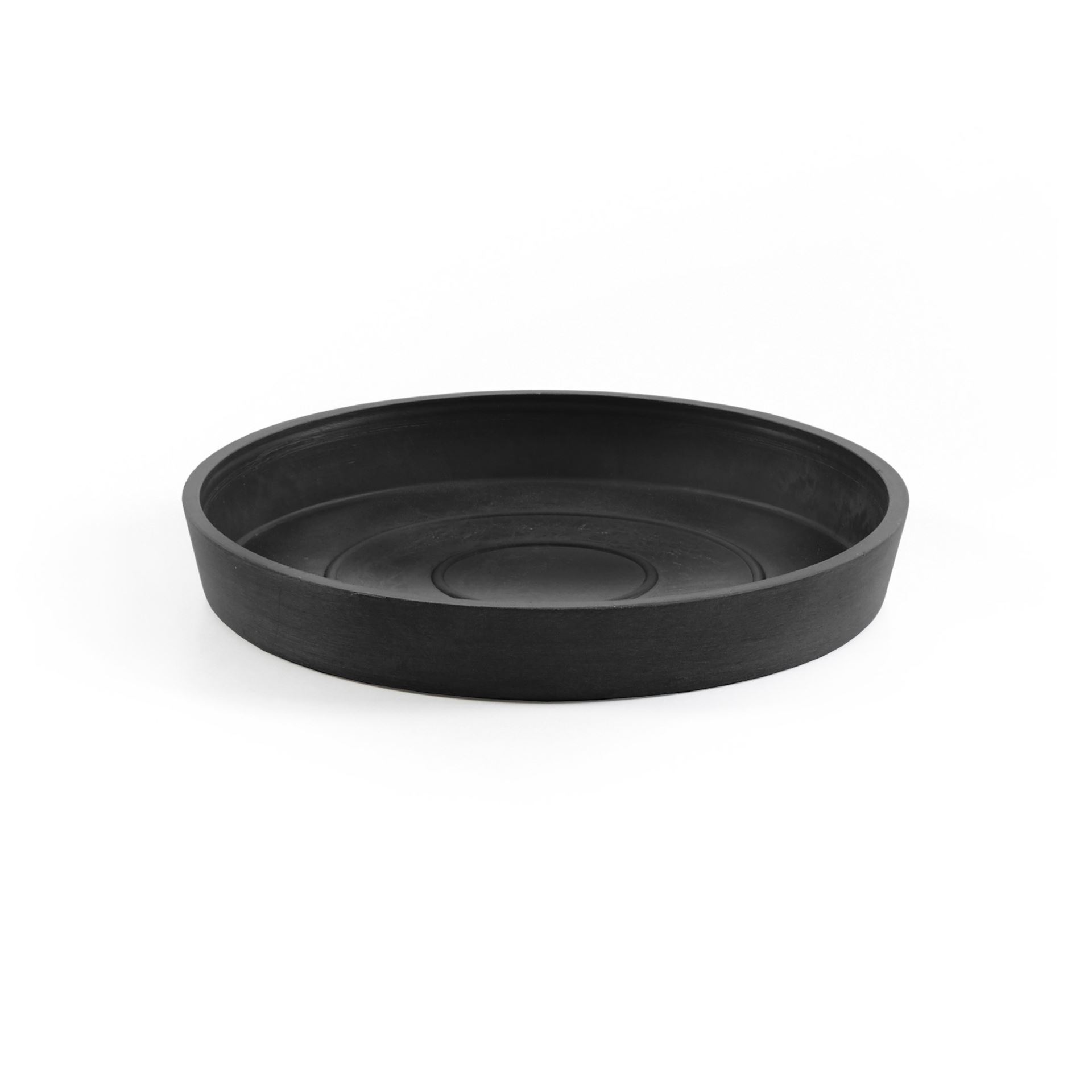 Ecopots Saucer Round - Dark Grey - Ø18 x H2,5 cm - Ronde donkergrijze onderschotel met waterreservoir