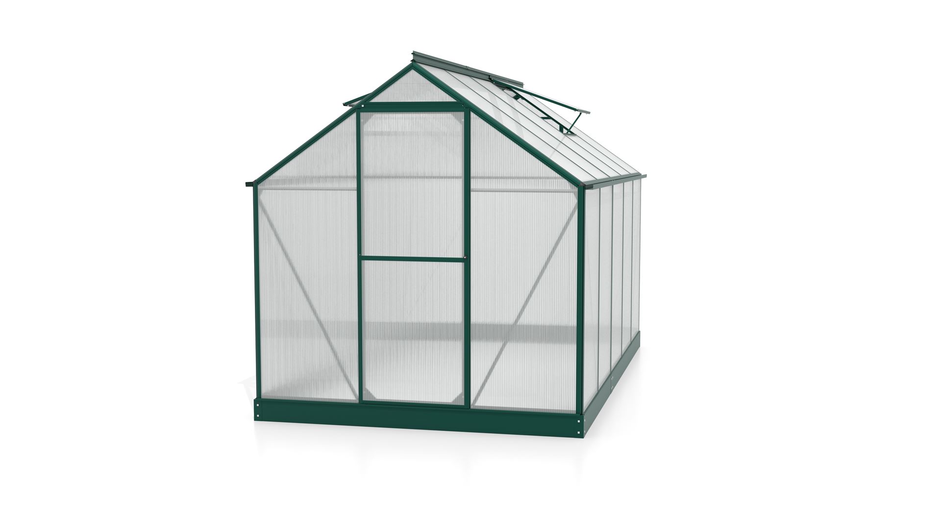 Triton-6200-HKP-4mm-donkergroen-Polycarbonaat-serre-Vrijstaand-B190-4-x-L315-x-H208-cm