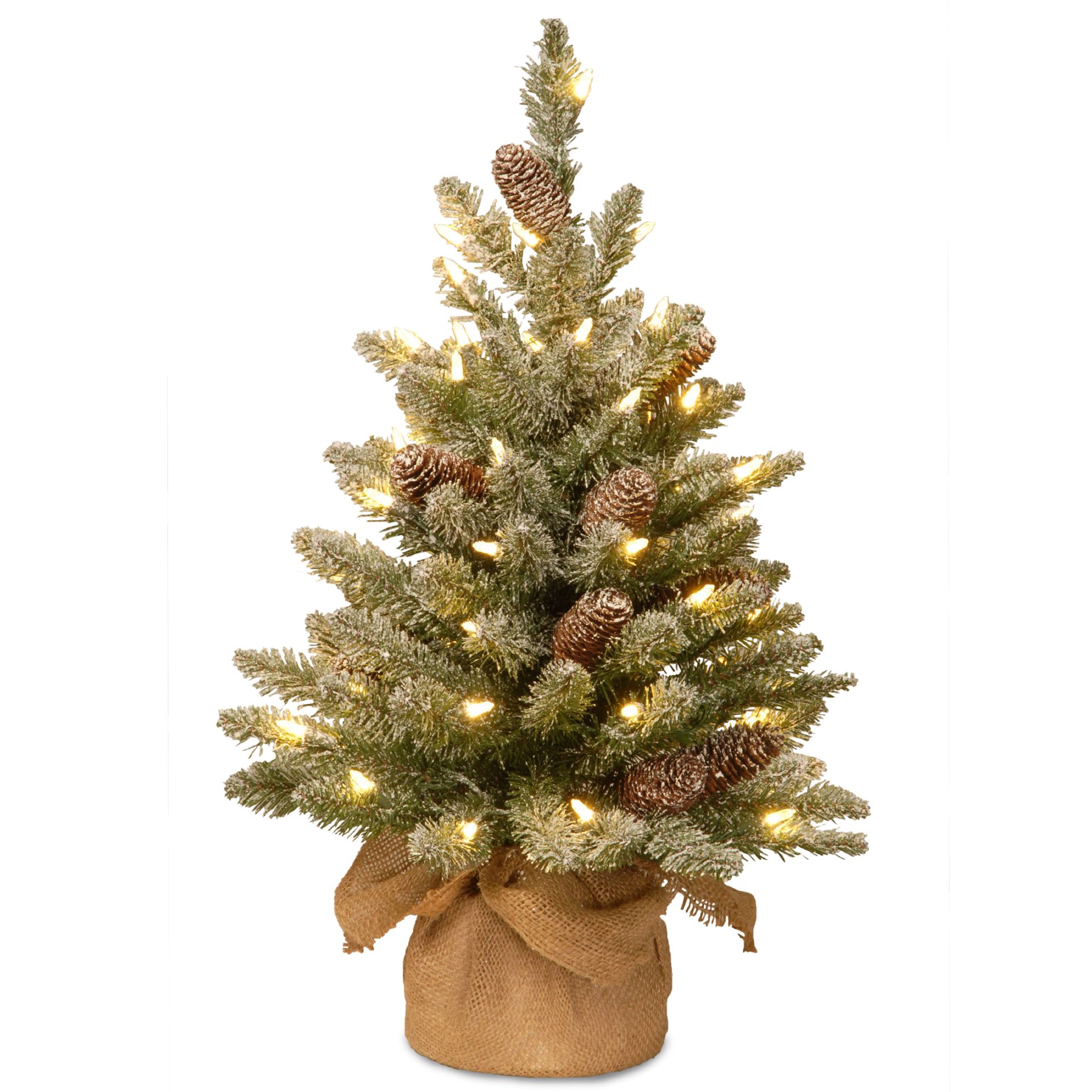 Snowy-Concolor-Burlap-w-cones-50Led-61cm