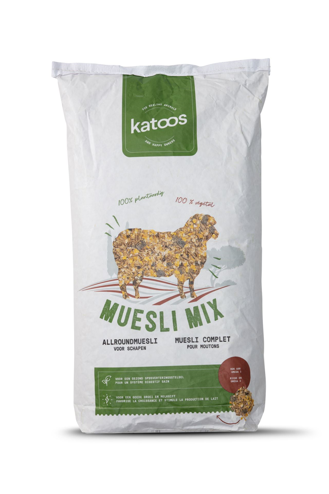Katoos Allround Muesli mix voor schapen 15KG - Schapenvoer - Stimuleert melkproductie - Vezelrijk en hoge vitaminegehaltes