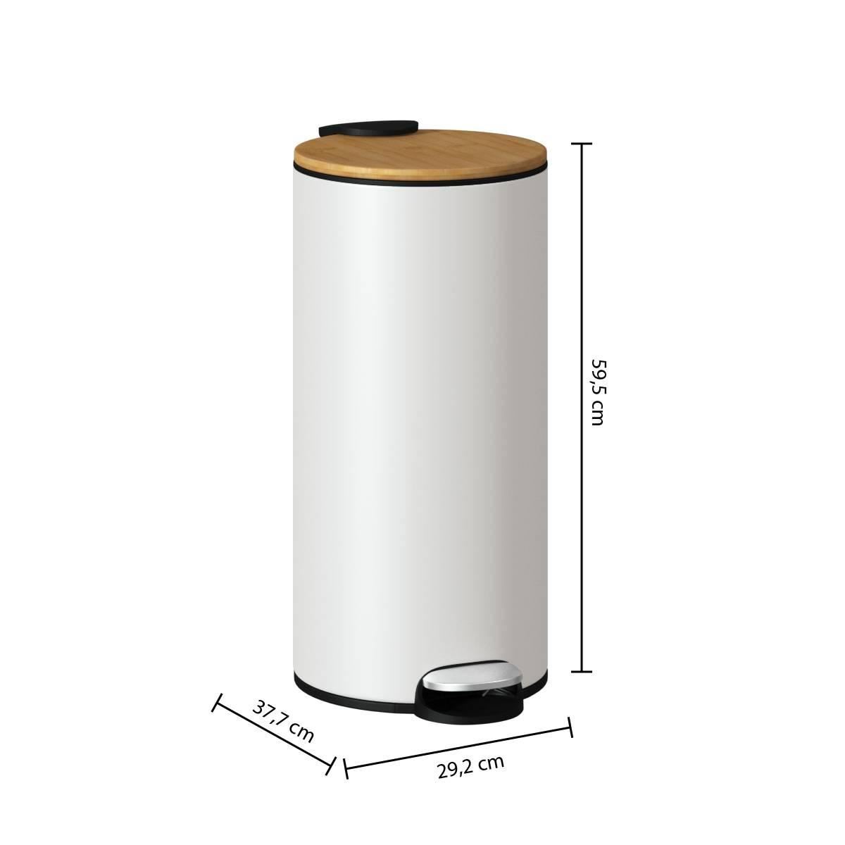 Pedaalemmer-30L-37x29x59cm-metaal-bamboe-wit