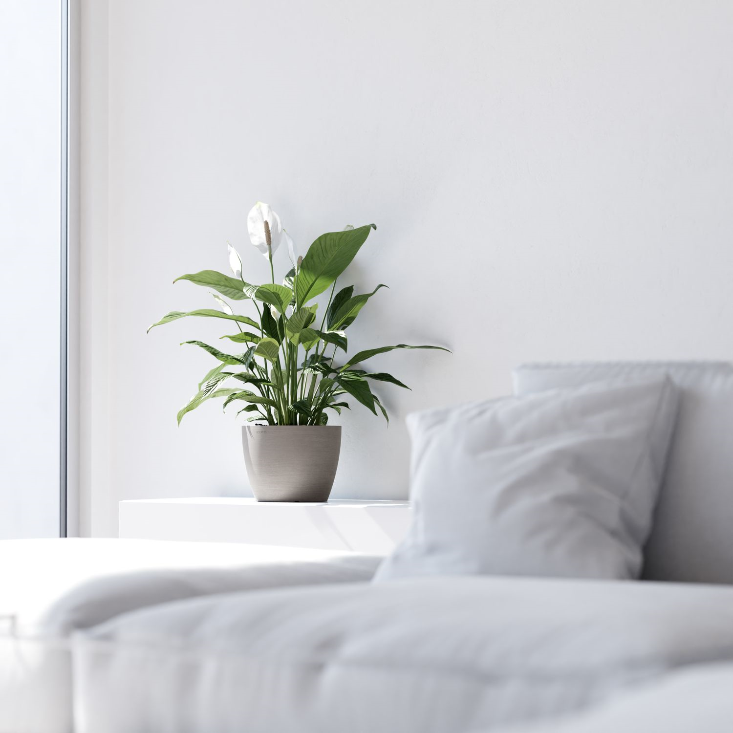 Ecopots bloempot Stockholm 45 - Rond - Taupe - Ø45 x H34,2 cm