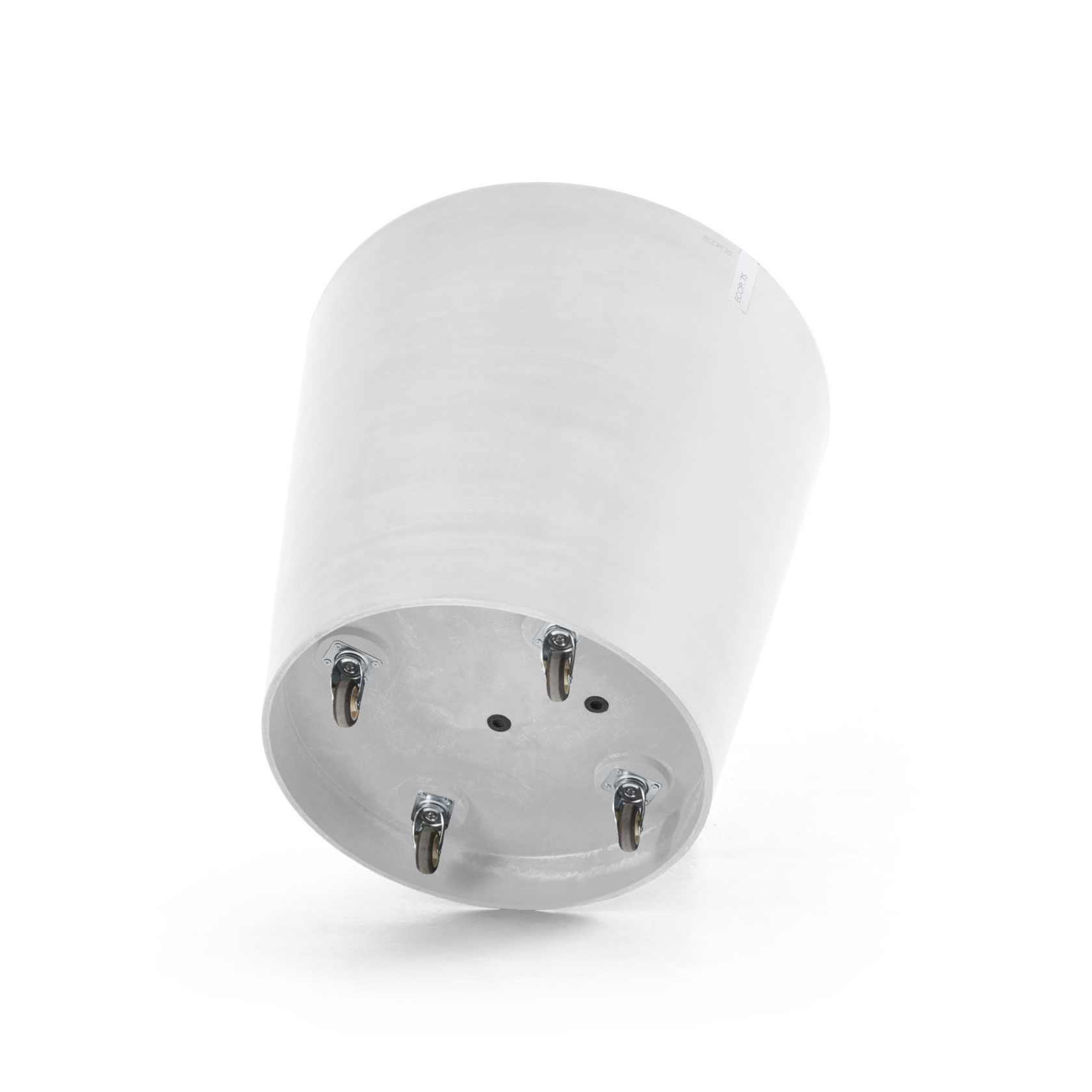 ecopots bloempot Amsterdam Wheels 60- Rond - Pure White - Diameter 60 x H56 cm