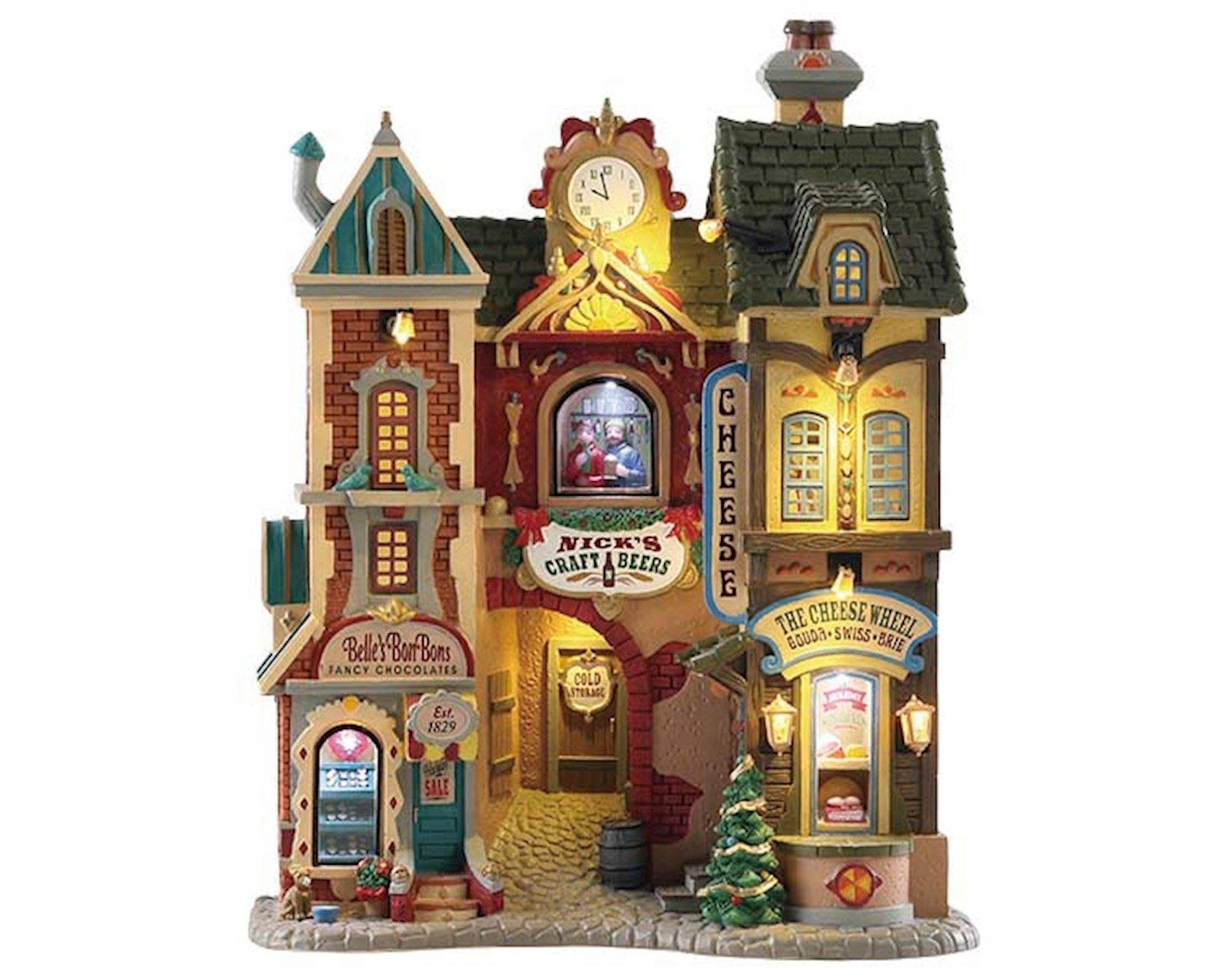 Lemax - 'Ye Olde Cobblestone Road' - Verlicht gebouw - Exclusief adapter (werkt ook op batterijen)