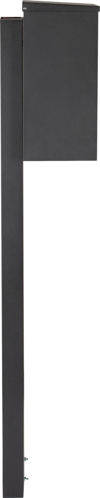 Practo Garden Letterbox stand - matte black - 7,5x25x170cm - RAL 9005