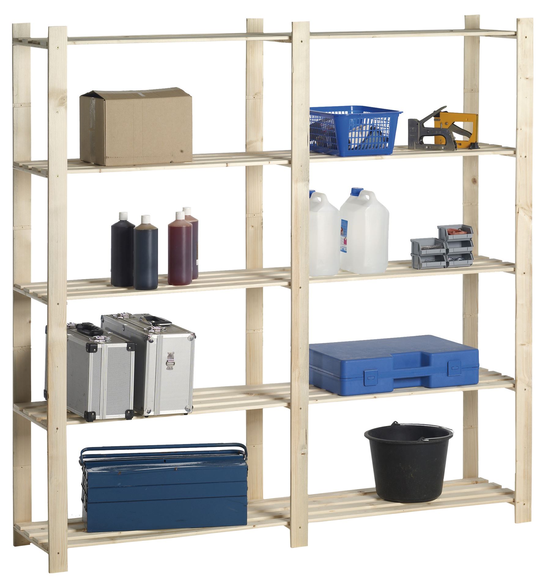 Practo Home opbergrek met 5 legborden - Max. 150KG - Dubbel - 175x175x40cm - Extra stevig
