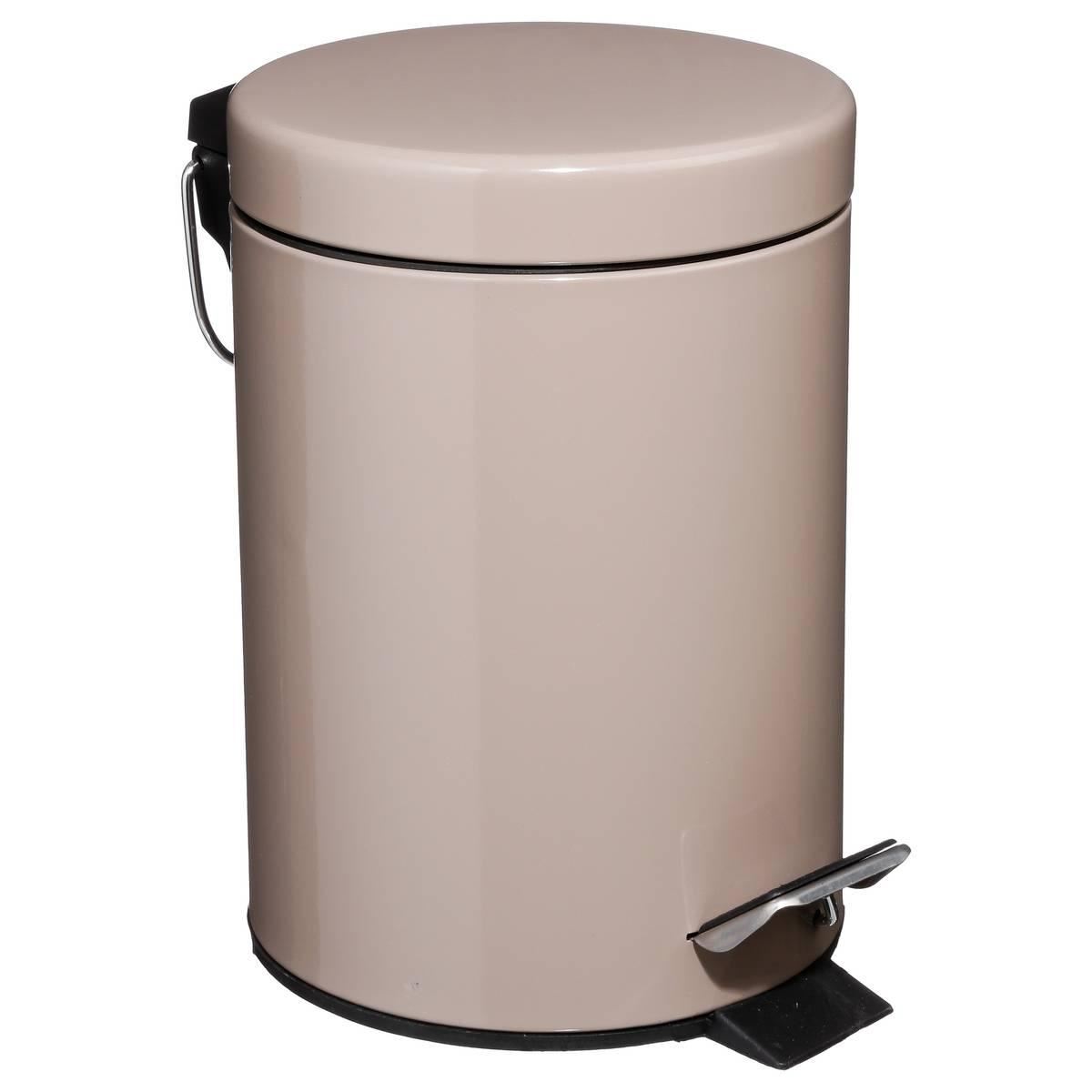 Prullenbak-Colorama-3L-metaal-taupe-