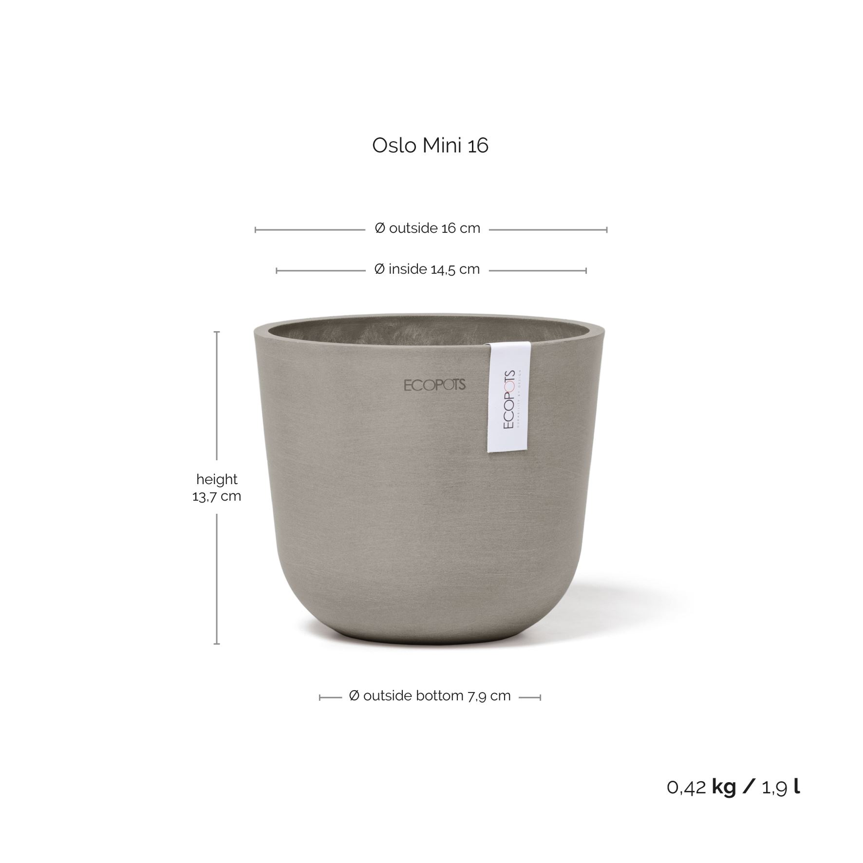 Ecopots-oslo-mini-taupe-16-cm-H13-cm