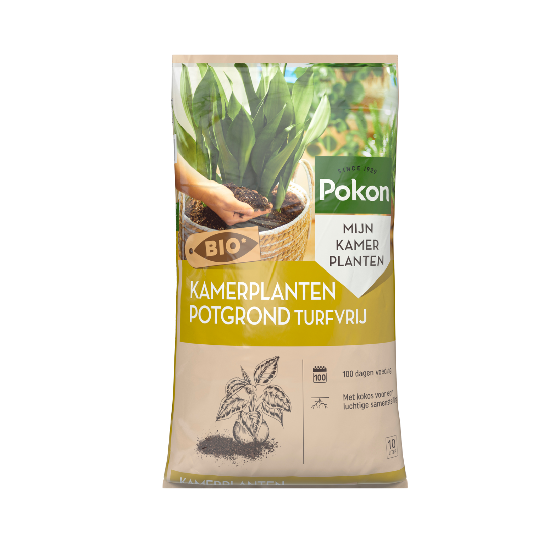 Pokon turfvrije bio potgrond voor kamerplanten - 10L - 100 dagen voeding