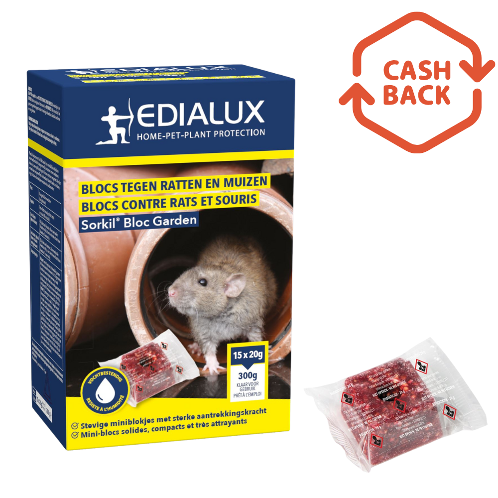 Edialux Sorkil Bloc Garden lokaas - 300g - ratten- en muizenvergif