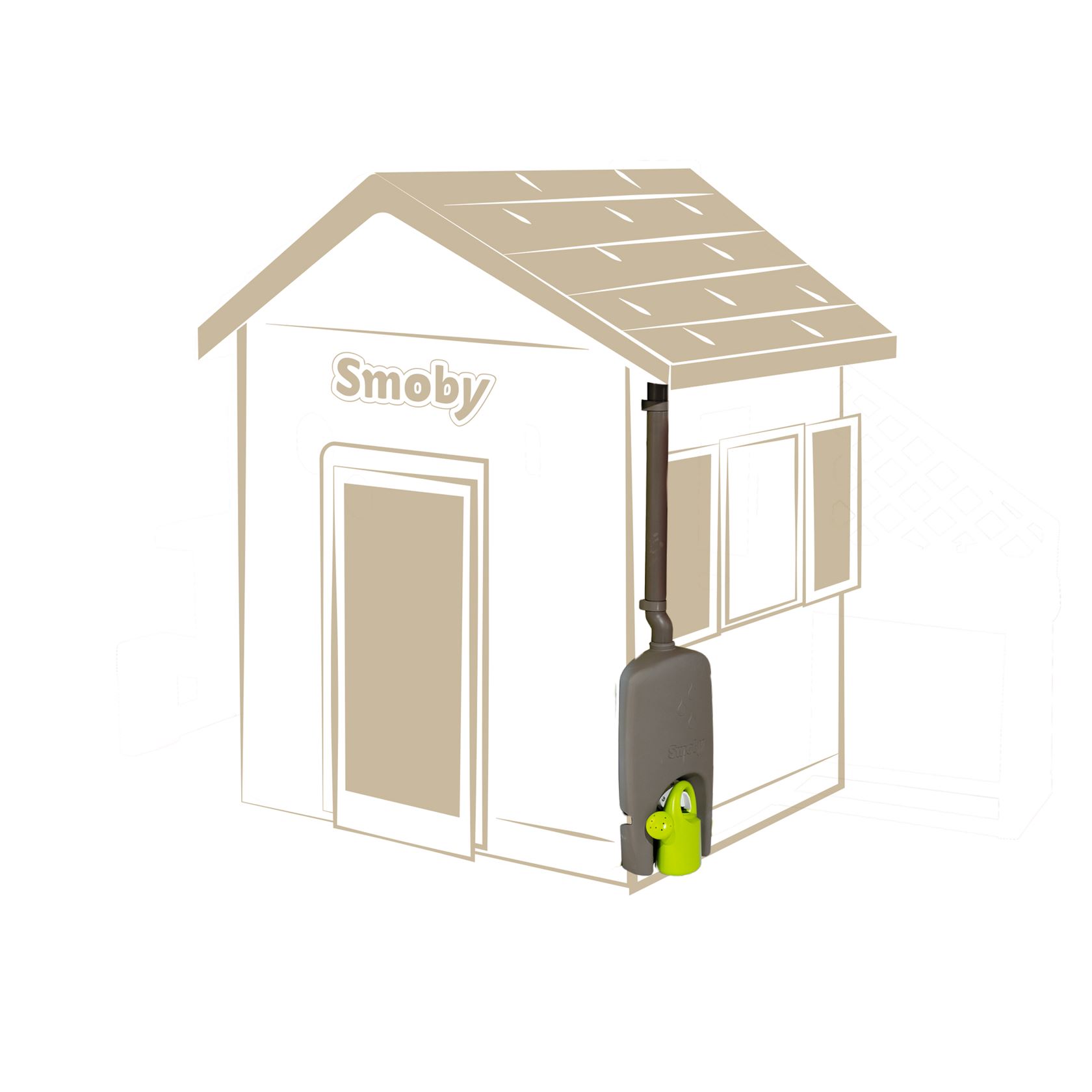 Smoby accessoire - regenton met gietertje voor Smoby speelhuisjes
