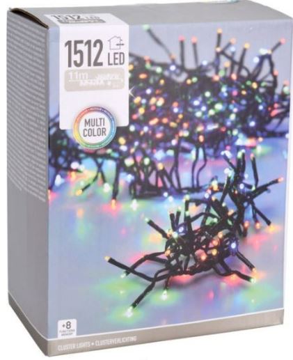 Cluster lighting - 11 m - 1,512 colored LED lights - 8 functions