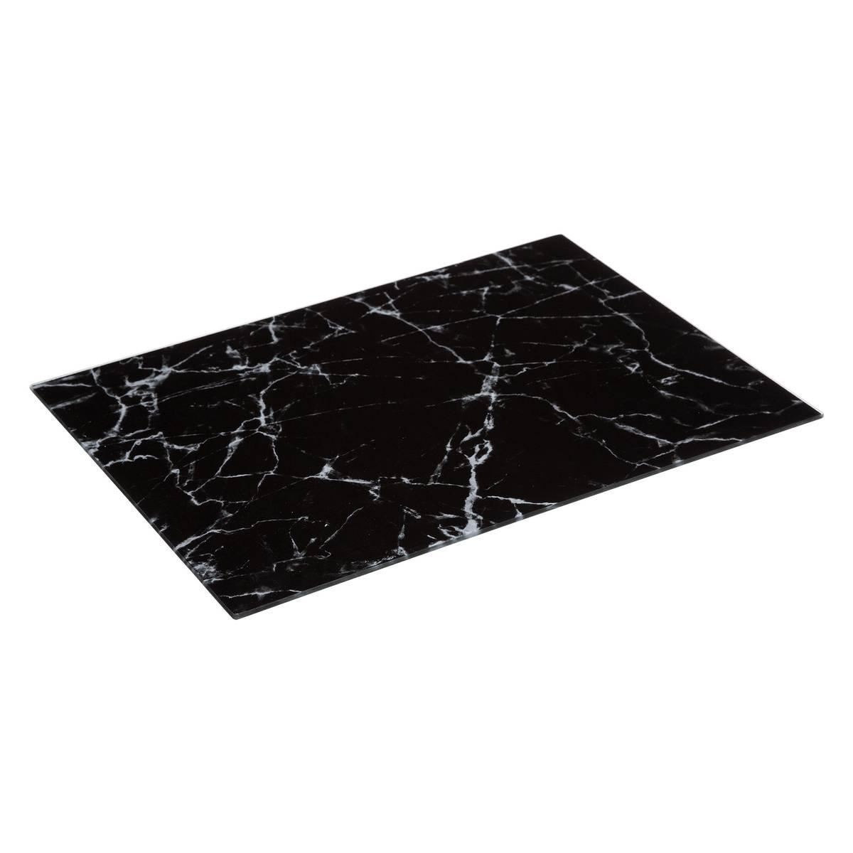 Snijplank-40x30cm-glas-marmerlook-zwart-