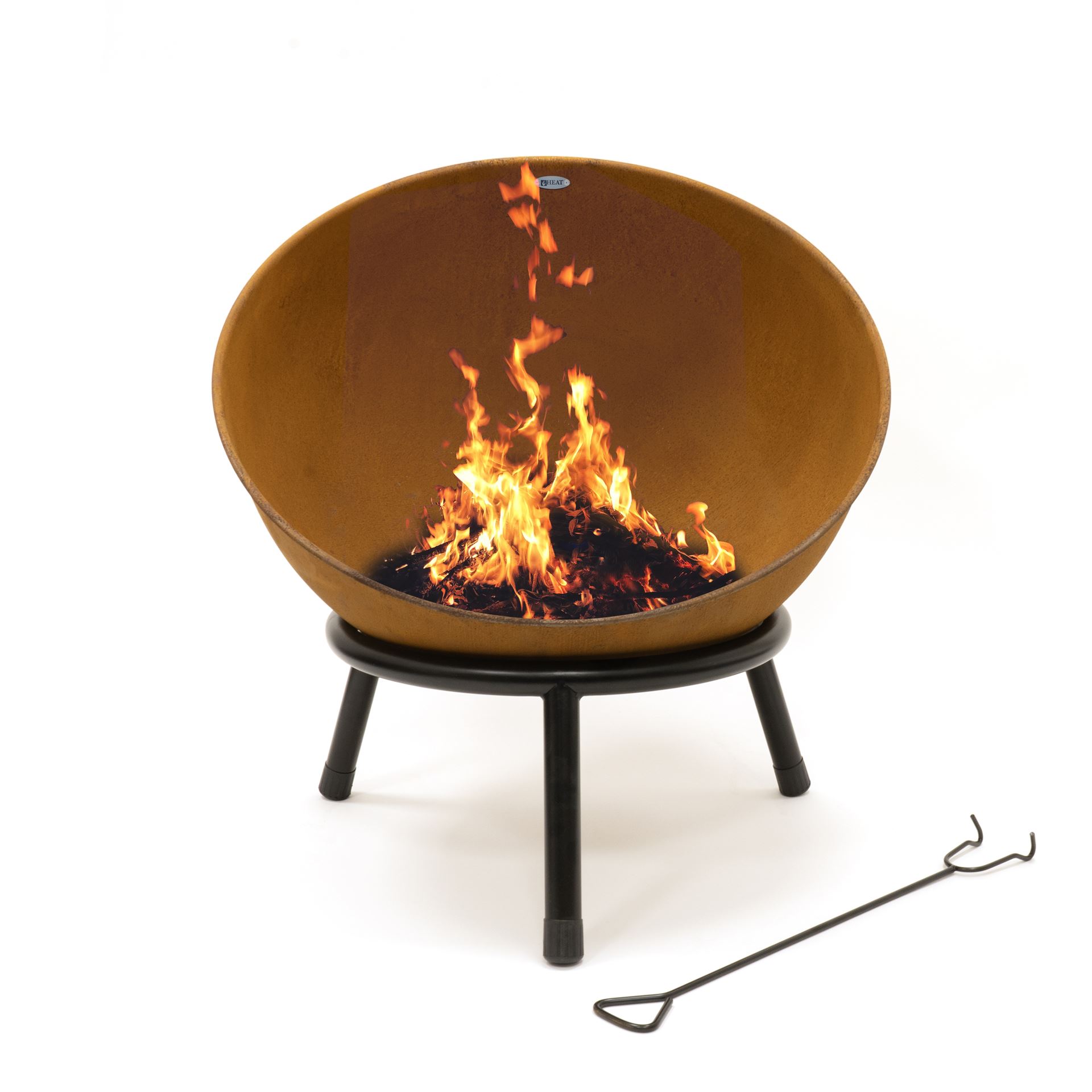 HEAT Panier à feu Kappa Rust - Panier à feu unique - Façade ouverte pour une bonne vue du feu - Design stable