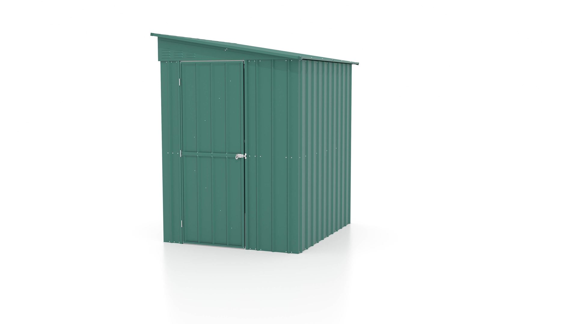 Aanbouw-tuinberging-LeanTo-56-H178-jade-groen-Tuinberging-metaal-B144-x-L171-x-H203-cm