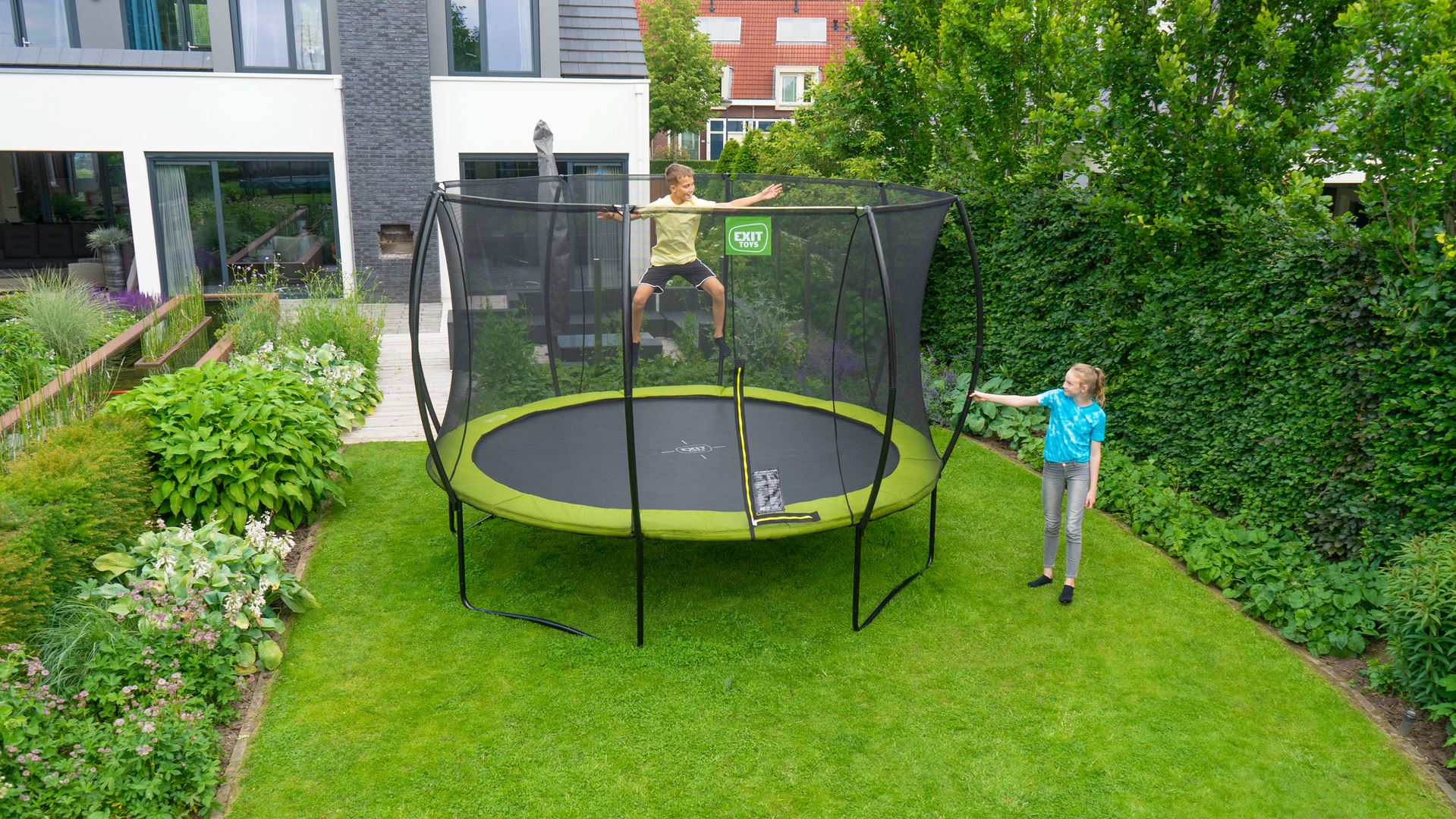EXIT-Silhouette-trampoline-244cm-groen