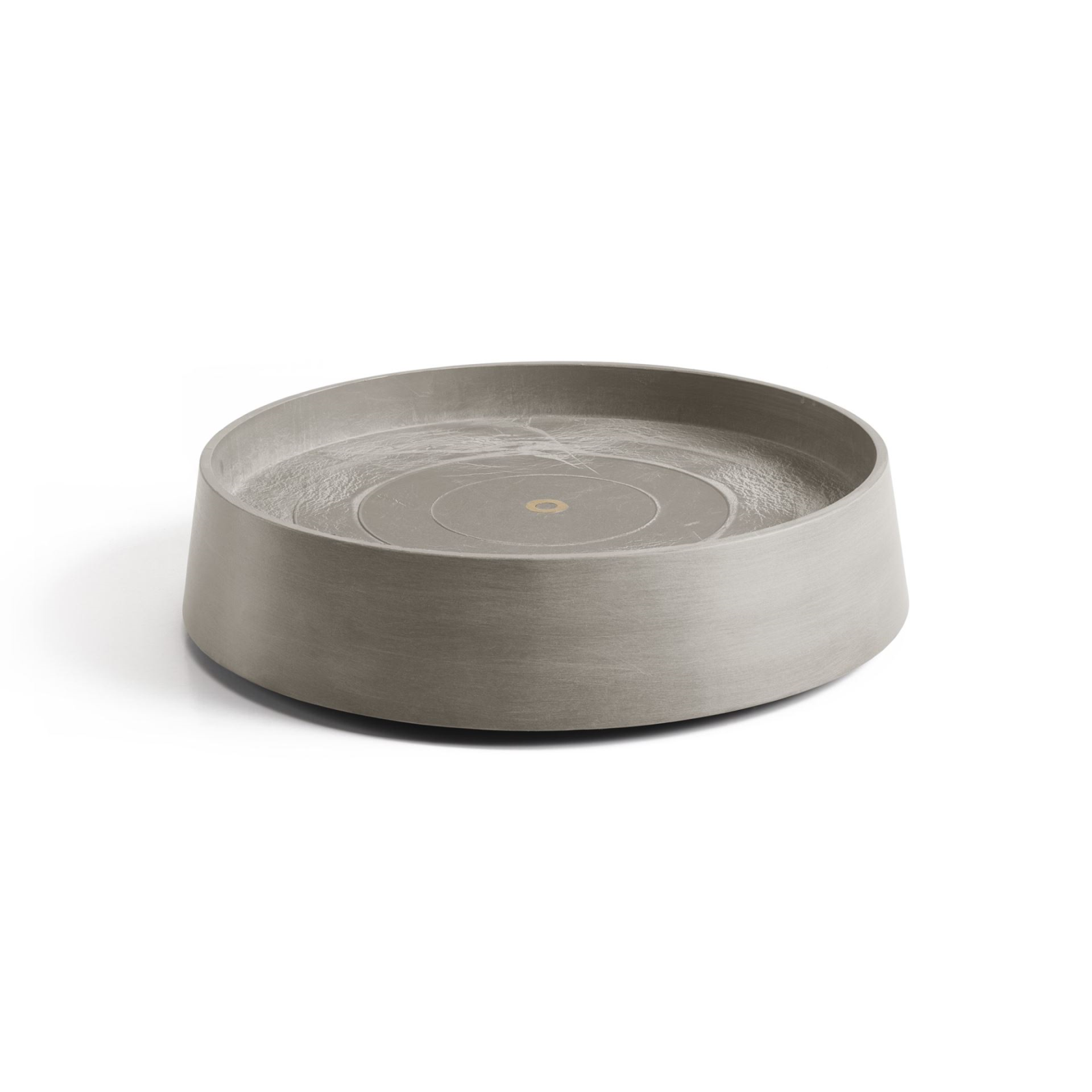 Ecopots soucoupe à roulettes Oslo - Rond - Taupe - Diamètre 41 x H9,5 cm