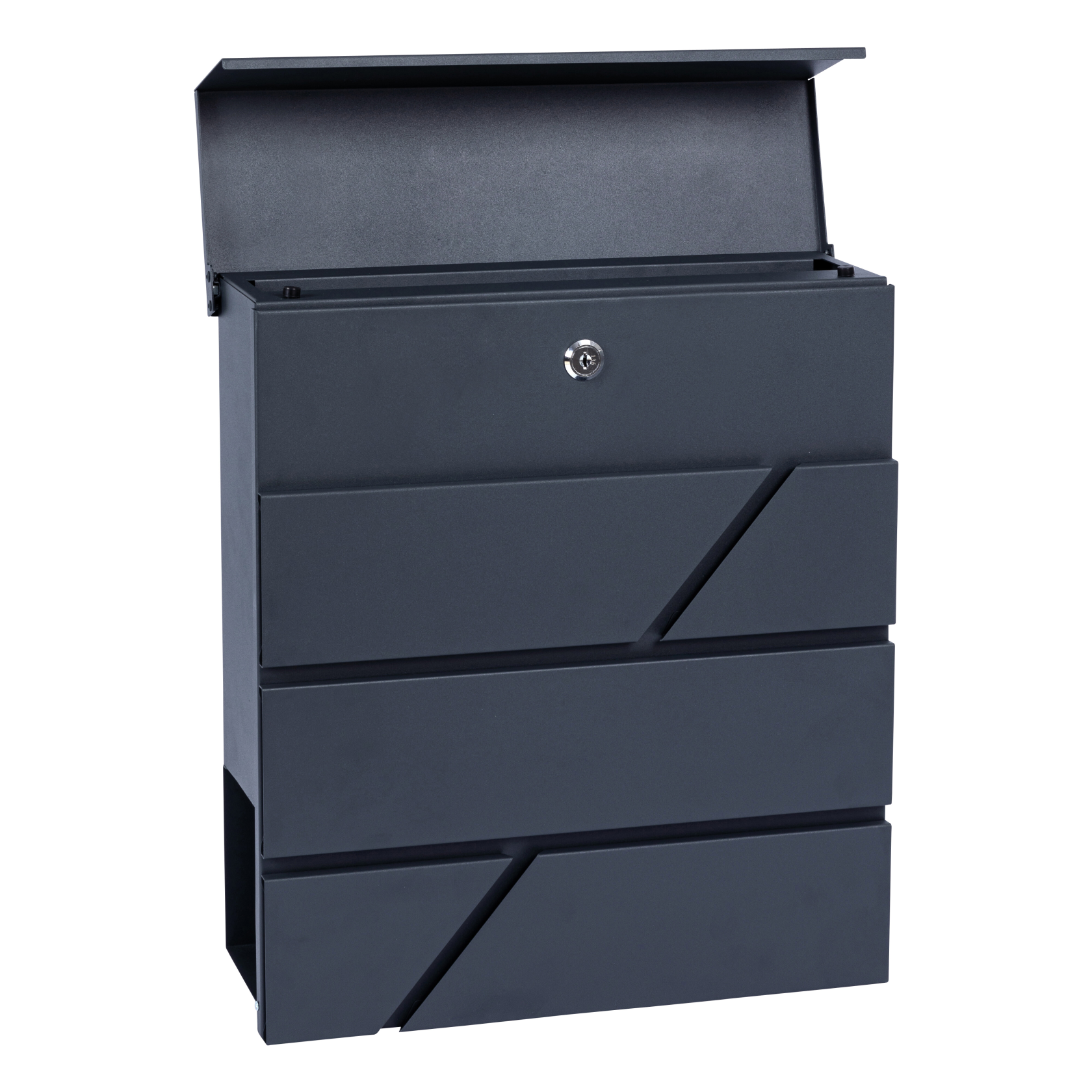 Practo Garden mailbox Bordeaux - matte black - with key lock