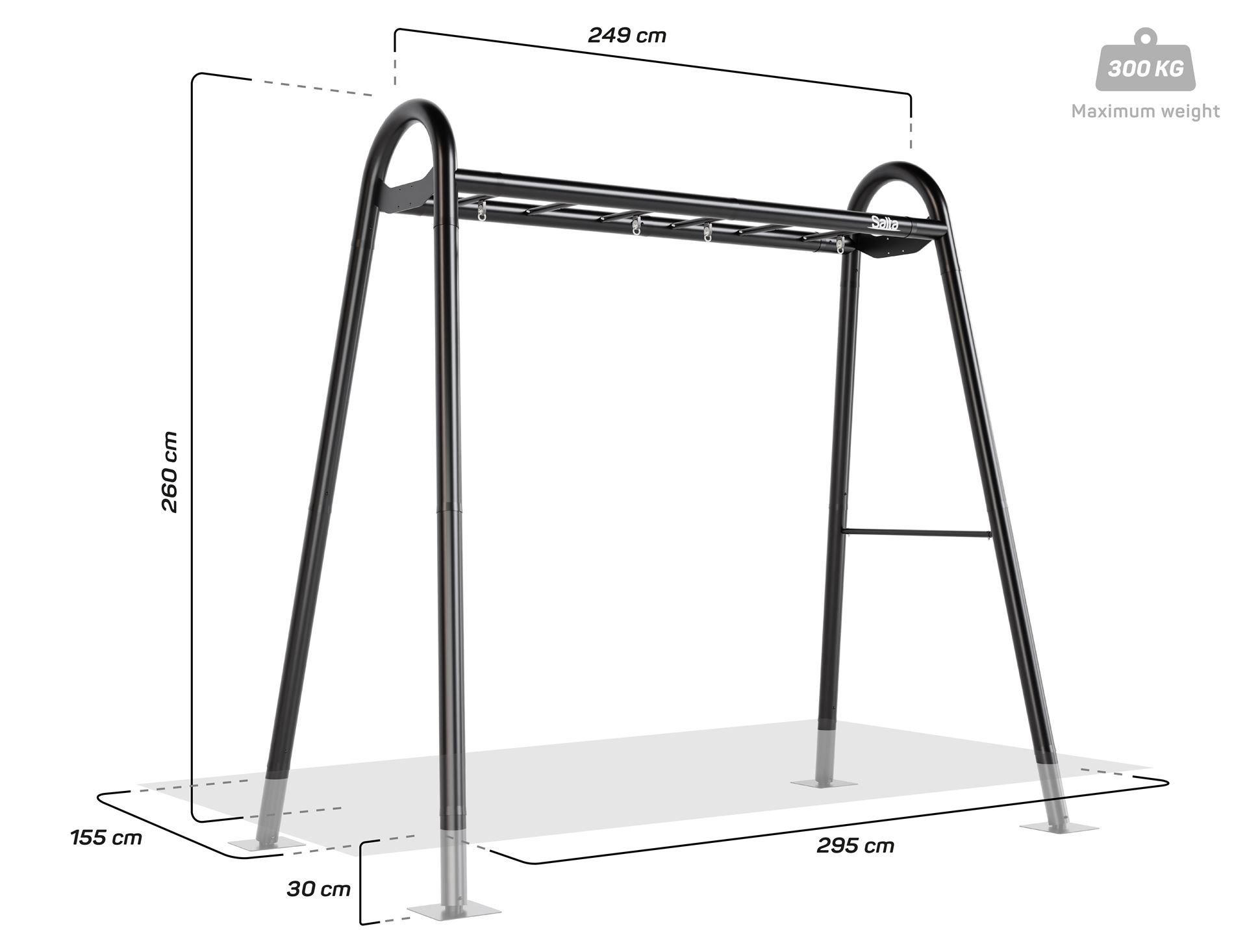 Salta-Playfit-Monkeybar-L-Set-2-260-x150-x-245-Incl-climbing-rope-swing-suspension-bands