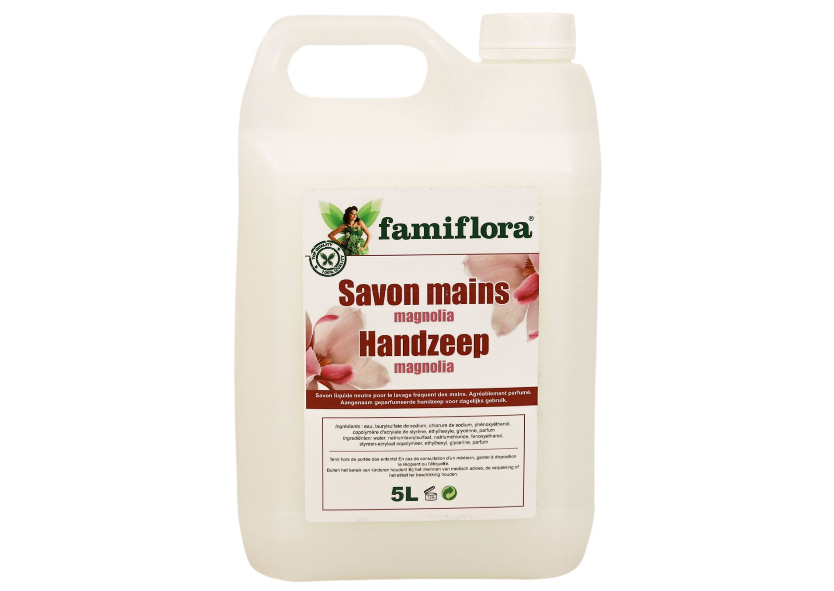 Famiflora magnolia hand soap - Large pack of 5 liters