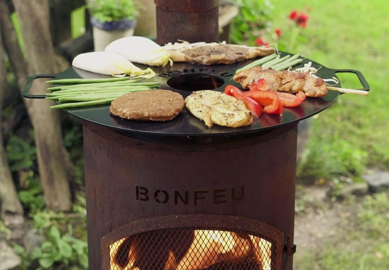 BonFeu Garden Fireplace / BBQ BonGiano LP - Rust - 30 x 30 x 153 cm BonFeu-Tuinhaard-BonGiano-LP-Roest-H-153-cm