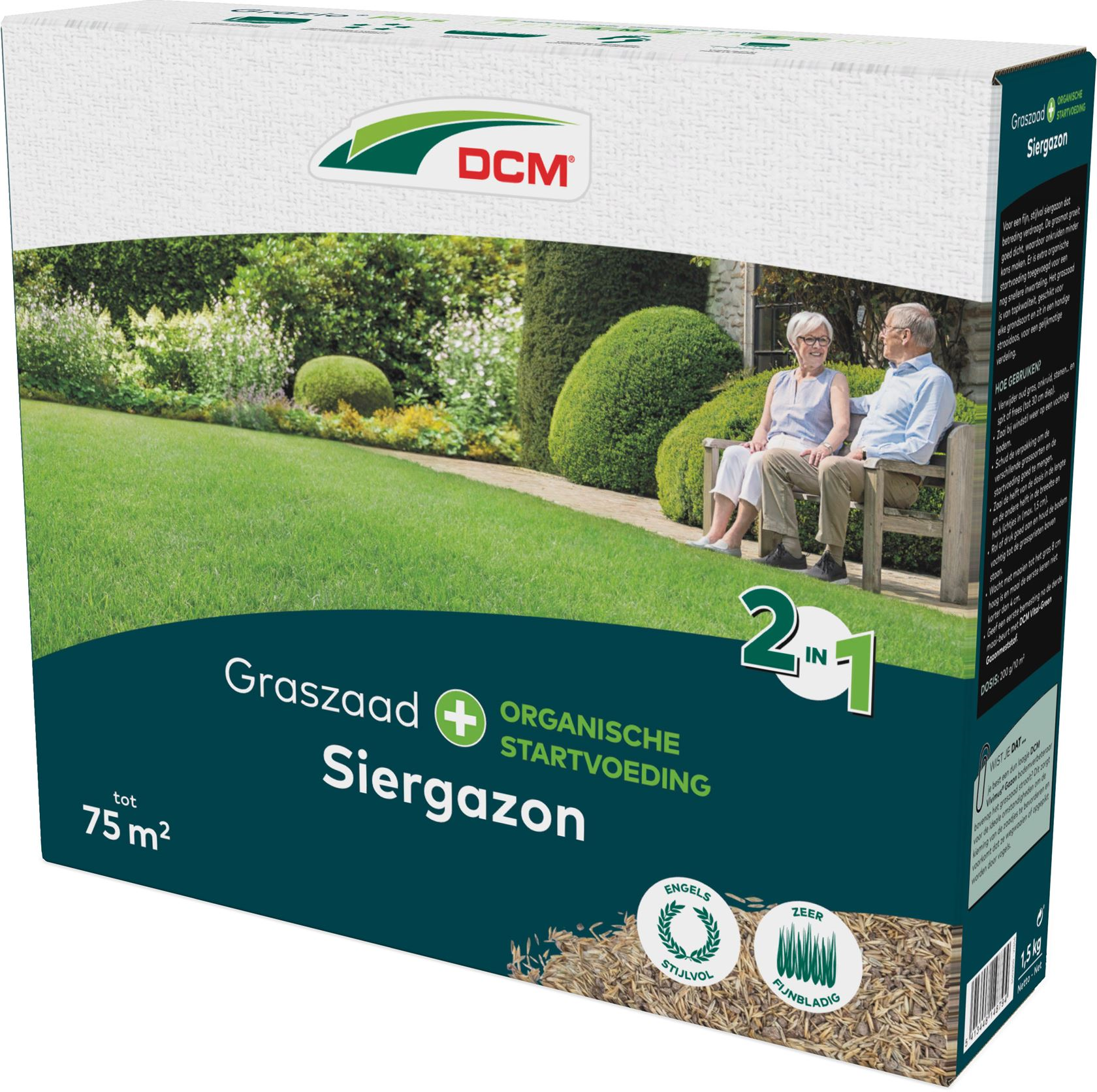 DCM graszaad 1,5kg tot 75m² - 2-in-1 Siergazon Plus incl. organische startvoeding - siergazon met lichte betreding