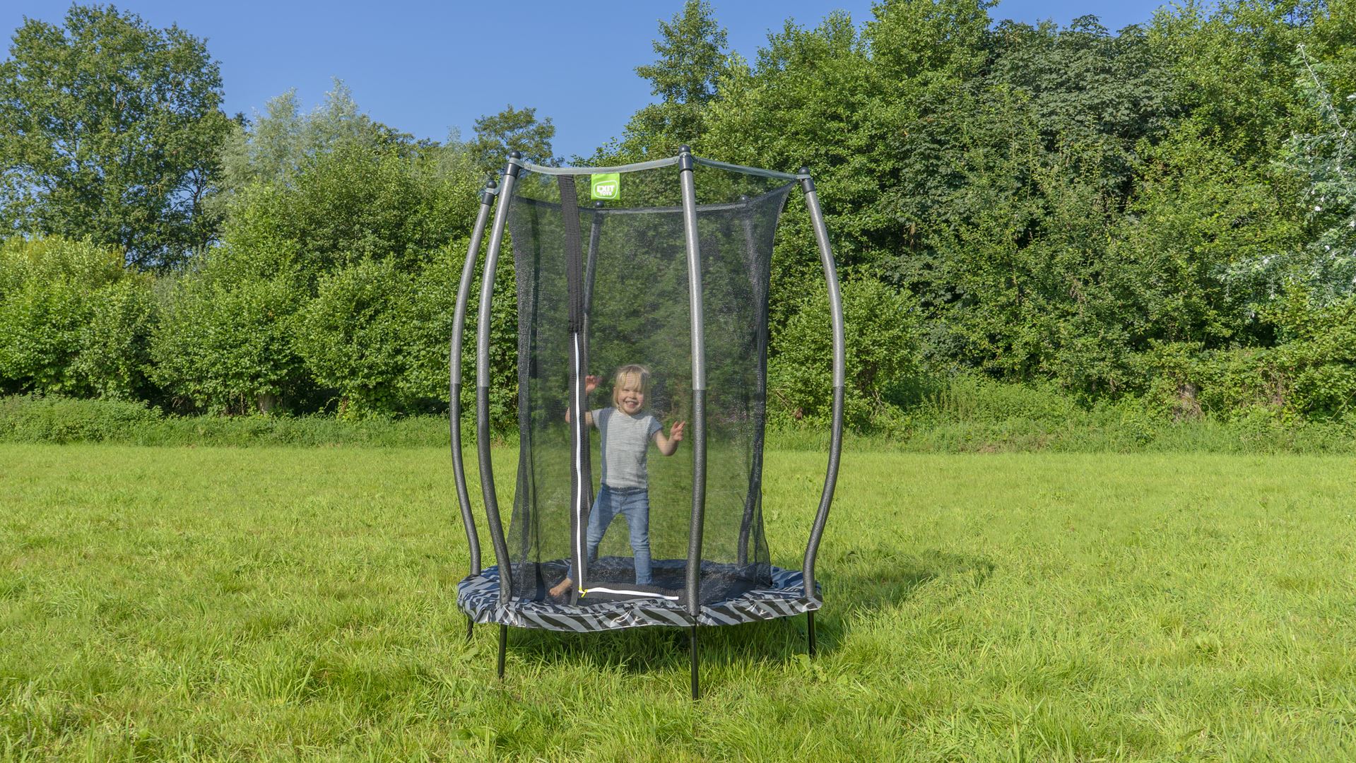 EXIT-Tiggy-junior-trampoline-met-veiligheidsnet-140cm-zwart-grijs