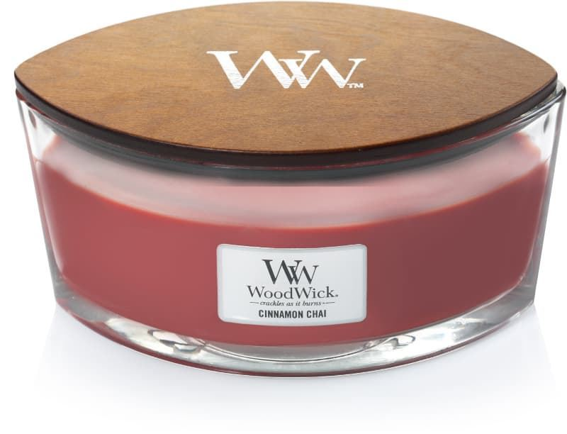 WoodWick geurkaars - Ellipse HearthWick Flame - Cinnamon Chai