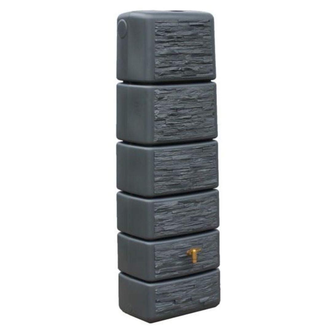 Regenton-muur-slim-300l-graniet-stone-kraan