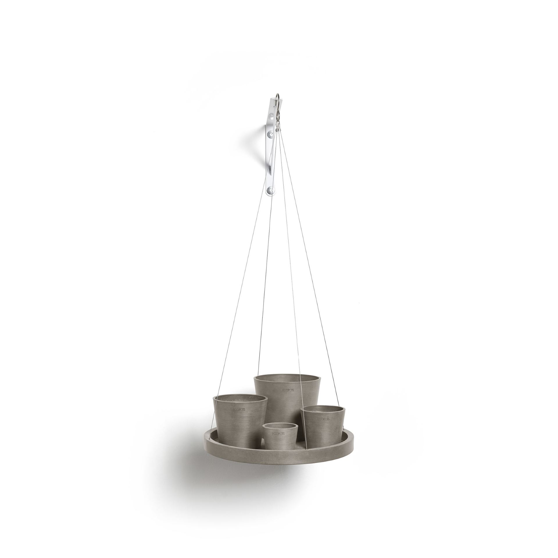 Ecopots Hanging Saucer - Taupe - Ø36 x H3 cm - Ronde taupe onderschotel voor hangpotten