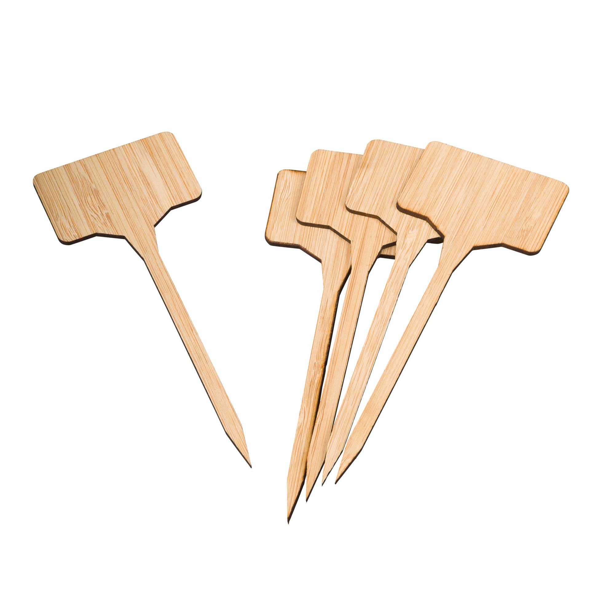 Nature bamboe plaatetiketten - H14,6 x 5,4cm - 5 stuks