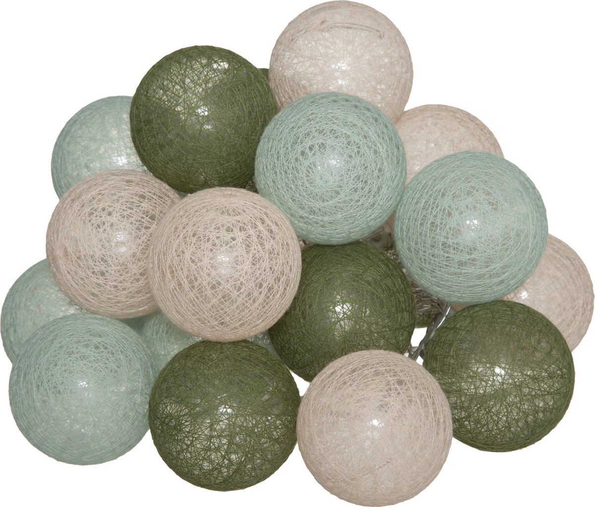 Led-Slinger-stekker-20-Bollen-Diam-6Cm-Army